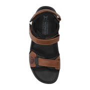 Tito 1535 Chestnut Brown Leather Twin Velco Strap Sandal