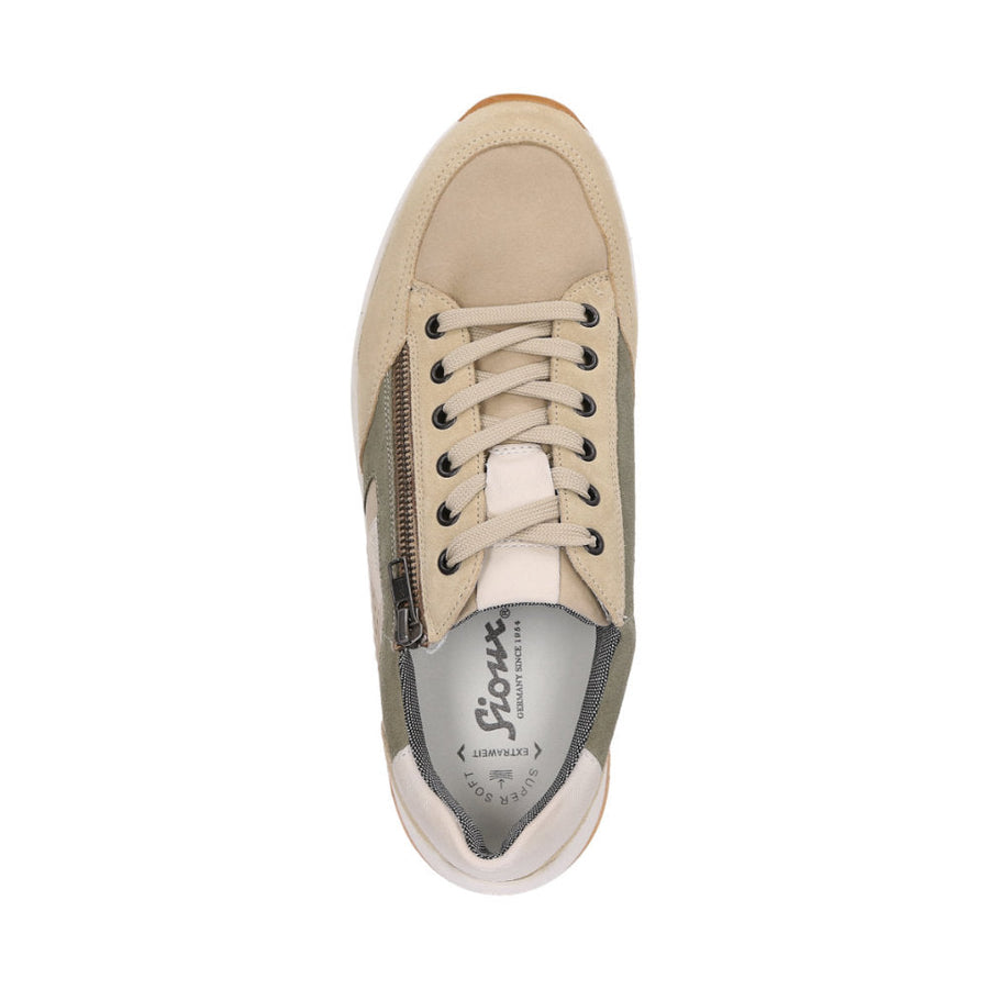 Turibio-702-J 10479 Beige Multi Lace-Up Trainers
