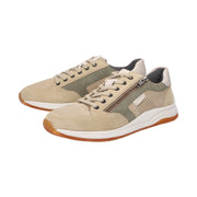 Turibio-702-J 10479 Beige Multi Lace-Up Trainers