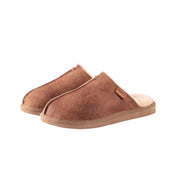 Shepherd of Sweden Hugo Slippers Antique Cognac Suede Leather Sheepskin