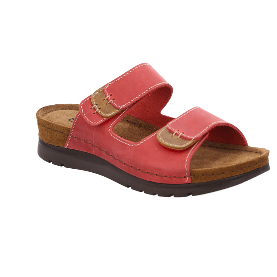 6155-43 Cherry Brush Leather Velcro Sandals