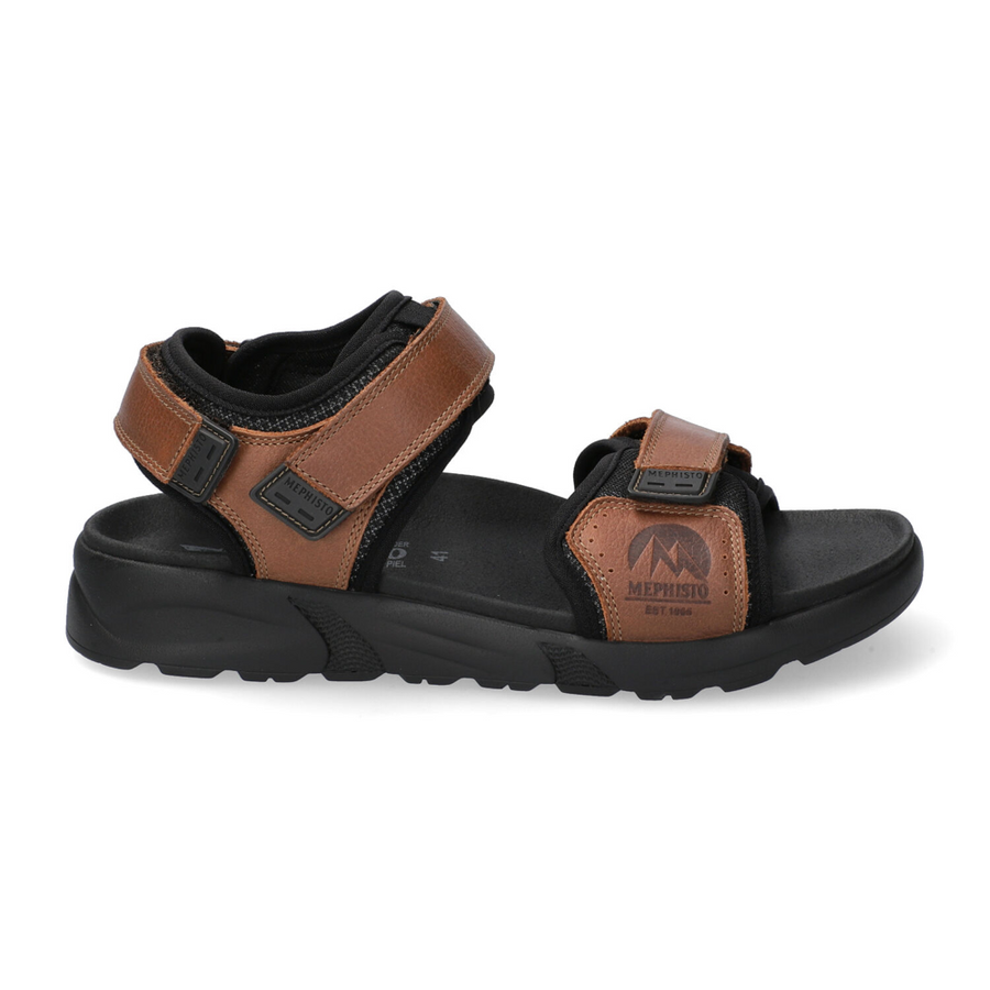 Tito 1535 Chestnut Brown Leather Twin Velco Strap Sandal