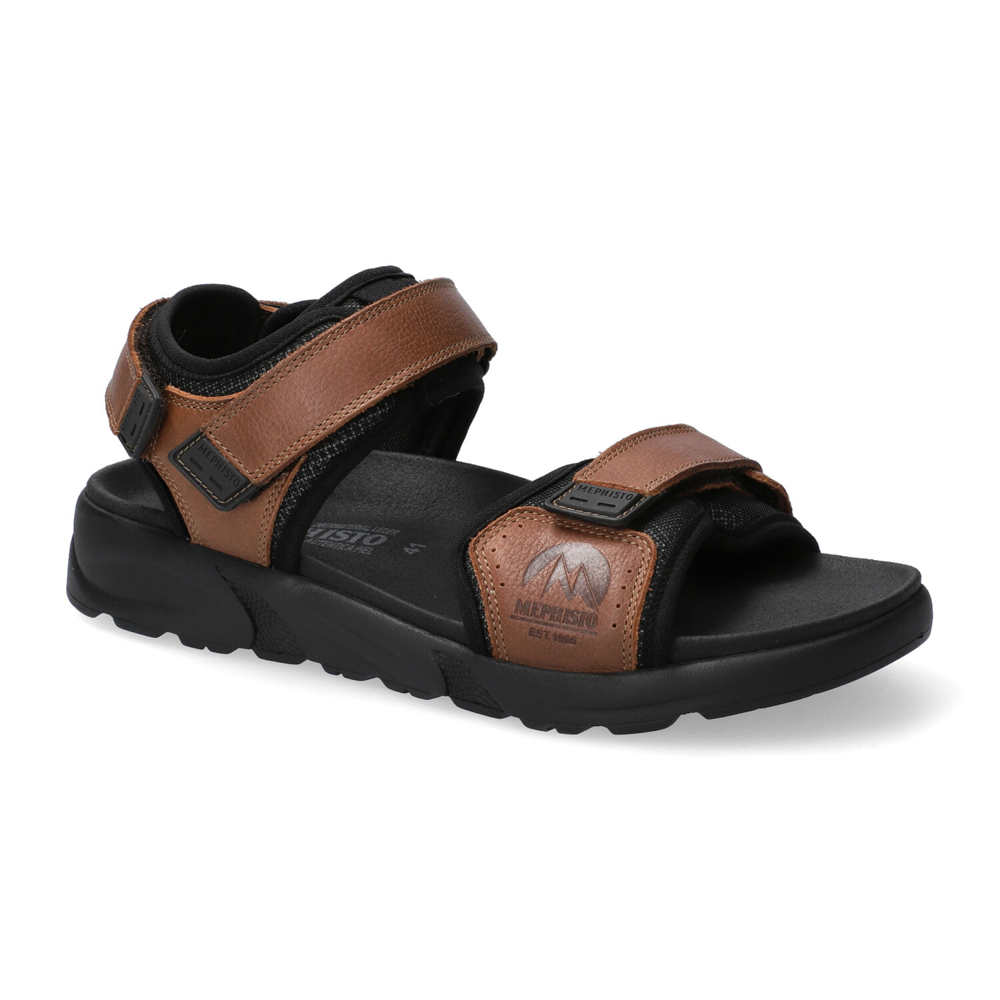Tito 1500 Chestnut Brown Leather Twin Velco Strap Sandal