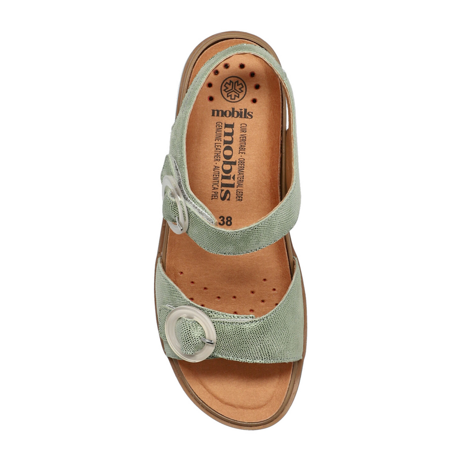 Myranda 8126 Green Almond Leather Sandal