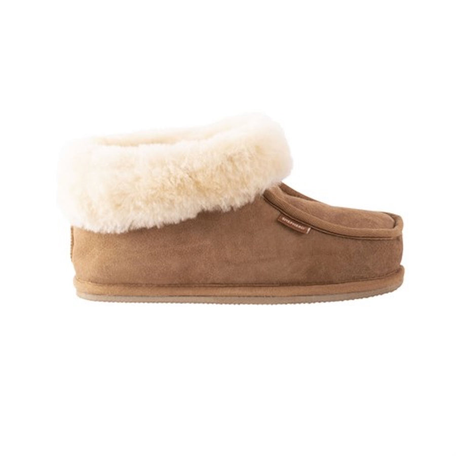 Lena Chestnut Natural Sheepskin Slippers