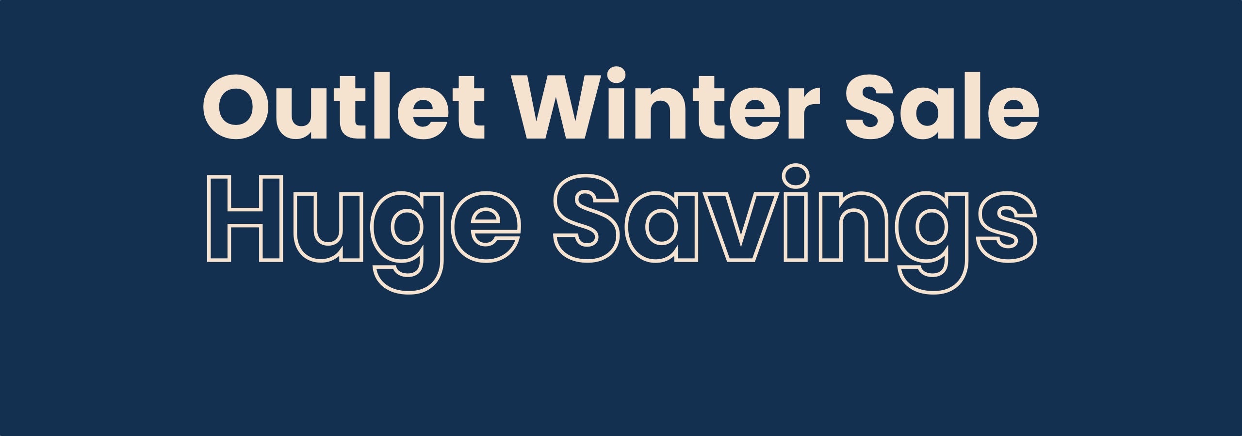 Outlet Winter Sale banner with text on a blue background